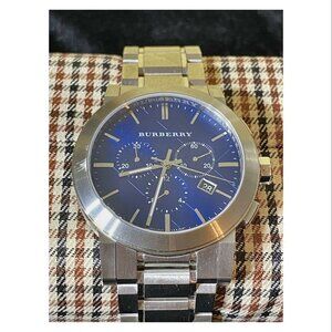 BURBERRY Chronograph Blue Dial Stainless Steel Men's Watch BU9363